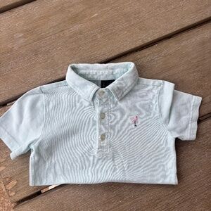 Janie and Jack polo 4 with flamingo light blue